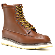 Load image into Gallery viewer, WORKPOINT Men’s SureTrack 8-Inch Soft Toe Work Boots – Water-Resistant Full-Grain Leather, Slip & Oil-Resistant PU Sole – Brown (H86994)