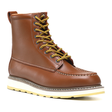 Load image into Gallery viewer, WORKPOINT men's brown SureTrack 8-inch soft toe work boots, H86994, three-quarter view