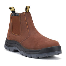 Load image into Gallery viewer, WORKPOINT men's brown 6-inch soft toe Chelsea work boots, CRZ802, three-quarter view