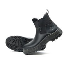 Load image into Gallery viewer, Workpoint 80M02 men's black 6-inch soft toe Chelsea work boots, outsole angle view