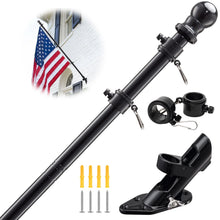 Load image into Gallery viewer, Adjustable Stainless Steel Flagpole with Tangle-Resistant Rotating Rings, 5-Section Outdoor Patio Use