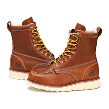 Load image into Gallery viewer, Workpoint HVB808 men's brown soft toe wedge work boots, pair view