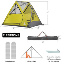 Load image into Gallery viewer, WORKPOINT Camping Tent, Quick Installation&Folding, FOR 2 Person
