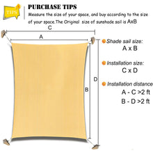 Load image into Gallery viewer, 8'x'10 Rectangle Patio Sun Shade Sail (Sand Color)