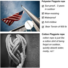 Load image into Gallery viewer, Sun Shade Sail 100% Polyester Braided White Long Rope 1/4 Inch 50 Feet (2 bags)