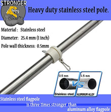 Load image into Gallery viewer, Adjustable Stainless Steel Flagpole with Tangle-Resistant Rotating Rings, 5-Section Outdoor Patio Use