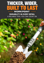 Load image into Gallery viewer, WORKPOINT 3-Piece Heavy-Duty Garden Tool Set – Hand Trowel, 2-in-1 Hoe &amp; Cultivator, and 5-Tine Hand Rake
