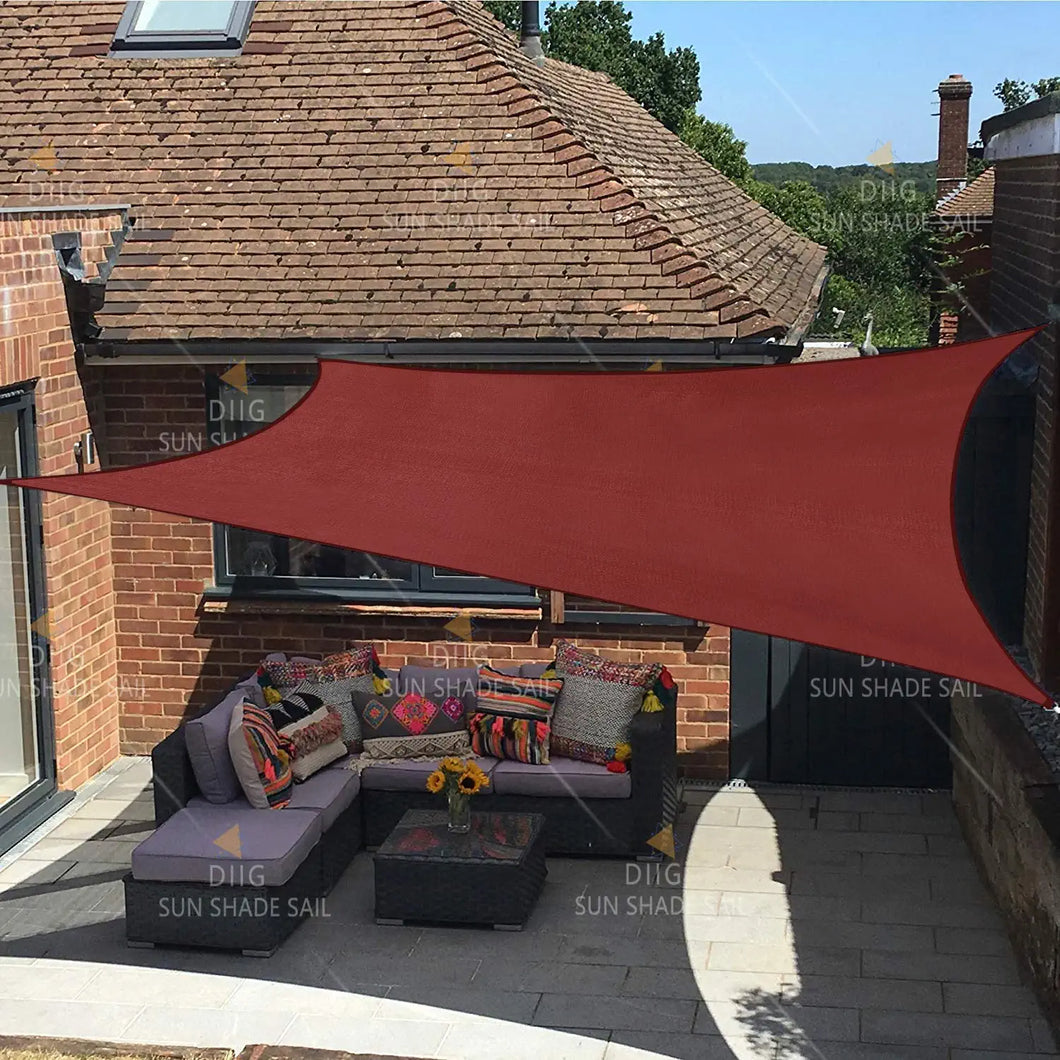 18'x'14' Rectangle Patio Sun Shade Sail（Red Color）