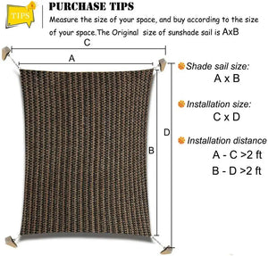 16'x26' Rectangle Patio Sun Shade Sail（Brown Color）