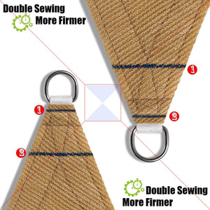 16'x'16' Rectangle Patio Sun Shade Sail（Sand Color）