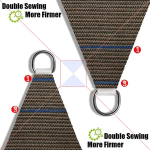 6'x'14' Rectangle Patio Sun Shade Sail（Brown Color)