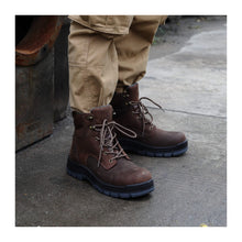 Load image into Gallery viewer, Workpoint 80N01BN men's brown 6-inch soft toe work boots, on-foot view
