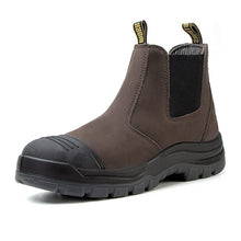 Load image into Gallery viewer, Workpoint COF802 men's brown 6-inch soft toe Chelsea work boots, side view
