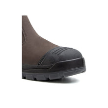 Load image into Gallery viewer, Workpoint COF802 men's brown 6-inch soft toe Chelsea work boots, toe detail
