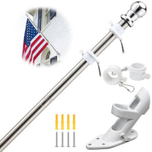 Load image into Gallery viewer, Adjustable Stainless Steel Flagpole with Tangle-Resistant Rotating Rings, 5-Section Outdoor Patio Use
