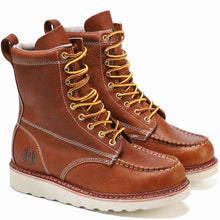 Load image into Gallery viewer, WORKPOINT HVB808 men's brown soft toe wedge work boots, pair view
