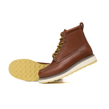 Charger l'image dans la galerie, WORKPOINT Men’s SureTrack 6-Inch Soft Toe Work Boots – Water-Resistant Full-Grain Leather, Slip &amp; Oil-Resistant PU Sole – Brown (H84994)
