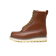 Load image into Gallery viewer, WORKPOINT Men’s SureTrack 8-Inch Soft Toe Work Boots – Water-Resistant Full-Grain Leather, Slip &amp; Oil-Resistant PU Sole – Brown (H86994)
