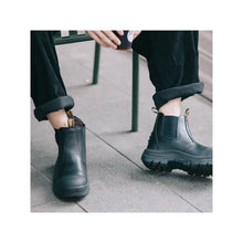 Load image into Gallery viewer, Workpoint LV802 men's black 6-inch soft toe Chelsea work boots, on-foot view
