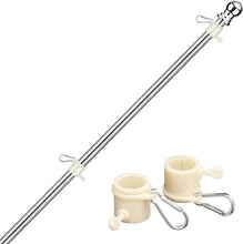 Load image into Gallery viewer, Adjustable Stainless Steel Flagpole with Tangle-Resistant Rotating Rings, 5-Section Outdoor Patio Use
