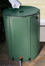 Load image into Gallery viewer, 26 Gallon (100 L) Collapsible Rain Barrel, Portable Water Storage Tank, Rainwater Collection System Downspout, Water Catcher Container with Filter Spigot Overflow Kit
