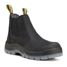 Load image into Gallery viewer, WORKPOINT men's black 6-inch soft toe Chelsea work boots, 80N05, three-quarter view
