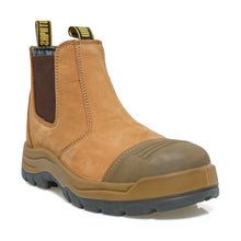 Load image into Gallery viewer, Workpoint TAN802 men's wheat 6-inch soft toe Chelsea work boots, three-quarter view
