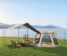 Load image into Gallery viewer, WORKPOINT Family Camping Tent with Extended Awnings, Spacious Panoramic Screen Room, Blackout Shade &amp; Waterproof Double-Layer Roof
