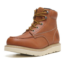 Load image into Gallery viewer, WORKPOINT men's tan 6-inch soft toe work boots, HVB302, three-quarter view
