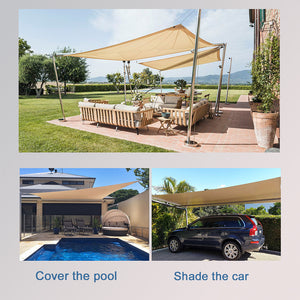 10'x'14' Rectangle Patio Sun Shade Sail（Sand Color）