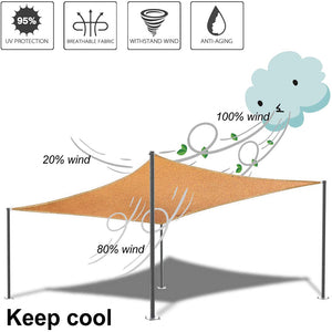 8'x'12' Rectangle Patio Sun Shade Sail (Sand Color)