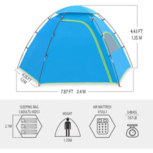 Load image into Gallery viewer, WORKPOINT Camping Tent Family Durable Waterproof Easy Setup For Two Person
