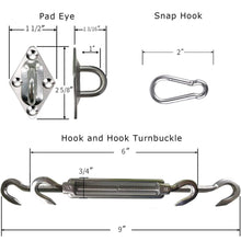 Load image into Gallery viewer, Rectangle Shade Sail Hardware Kit 6 Inches, Heavy Duty Anti-Rust Installation Accessories Set
