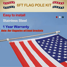 Load image into Gallery viewer, Adjustable Stainless Steel Flagpole with Tangle-Resistant Rotating Rings, 5-Section Outdoor Patio Use
